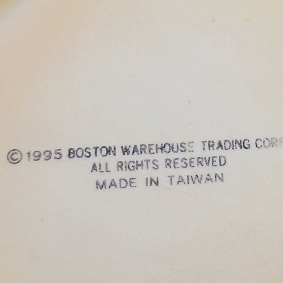 Vintage 1995 Boston Warehouse 5" Bagel Lidded Cream Cheese Bowl Serving Dish - Picture 10 of 12